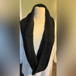 Black Knit Infinity Scarf round Isaac mizrahi qvc
